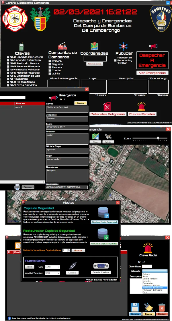 Sistema de emergencias de bomberos