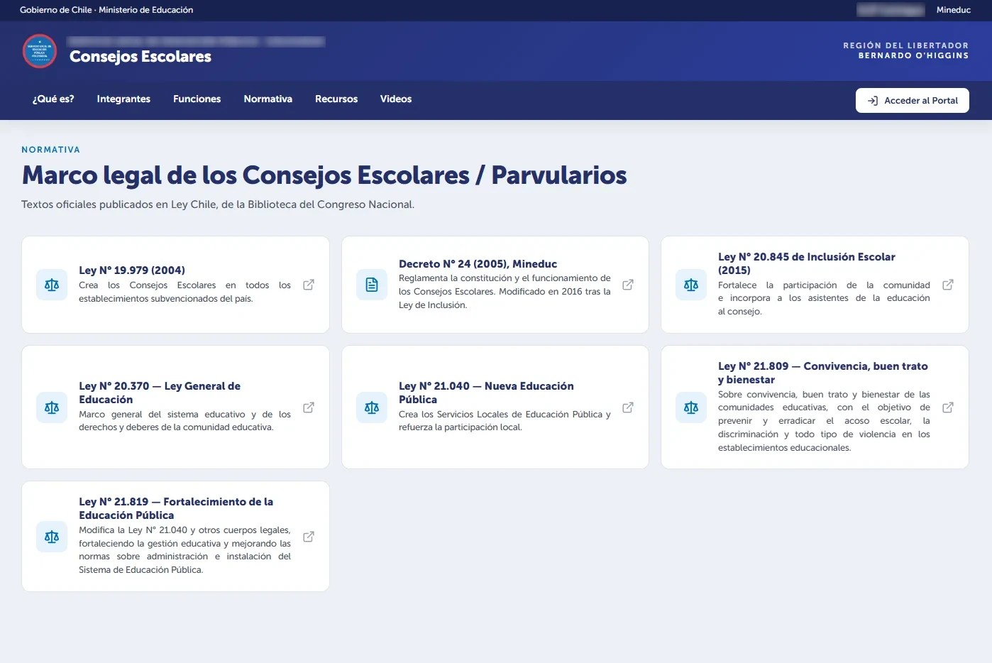 Portal de Consejos Escolares - Vista adicional del sistema