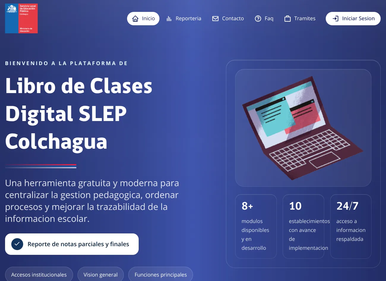 Libro de Clases Digital - Inicio y acceso institucional